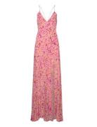 Jacquard Maxi Slip Dress Pink ROTATE Birger Christensen