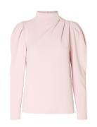 Slffenja Ls T-Neck Top B Noos Pink Selected Femme