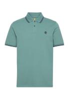 Millers River Tipped Pique Short Sleeve Polo Sea Pine Blue Timberland