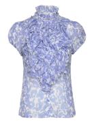 Liljasz Crinkle Ss Shirt Blue Saint Tropez