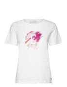 T-Shirt With Paint Mix - Mid Sleeve White Coster Copenhagen