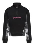 Marbel Print Panel Quarter Zip Funnel Bb Black Juicy Couture