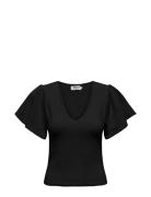 Onlkendra Ss V-Neck Knt Black ONLY