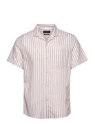 Giles Bowling Striped Shirt S/S Pink Clean Cut Copenhagen