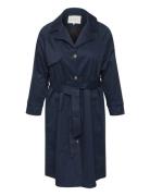 Kcelisa Trenchcoat Navy Kaffe Curve