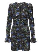 Satin Ruffle Mini Dress Black ROTATE Birger Christensen