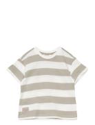 Striped T-Shirt With Drawing Beige Mango