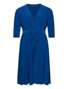 Surplice Jersey Dress Blue Lauren Women