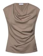 Recycled Cdc Draped Top Beige Calvin Klein