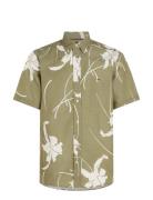Large Tropical Prt Shirt S/S Khaki Tommy Hilfiger