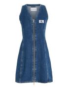 Zip Through Sleeveless Dress Blue Calvin Klein Jeans