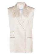 Shiny Viscose Tailored Vest White Calvin Klein