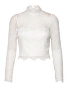 Josie Turtleneck Lace Bridal Top White Malina