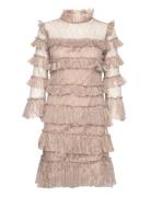 Carmine Frill Mini Lace Dress Beige Malina