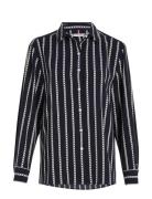 Argyle Stp Fluid Relaxed Shirt Black Tommy Hilfiger