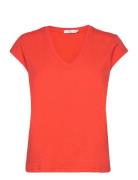 Cc Heart V-Neck T-Shirt Red Coster Copenhagen