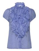 Liljasz Crinkle Ss Shirt Blue Saint Tropez