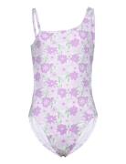 Floral Print Swimsuit Purple Mango