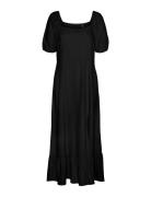 Vmmymilo Ss 7/8 Dress Wvn Ga Black Vero Moda