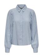 Onlcaro L/S Linen Bl Puff Shirt Cc Pnt Blue ONLY