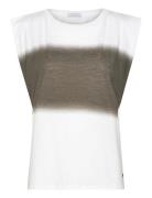 T-Shirt With Blurred Stripe White Coster Copenhagen