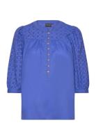 Blouse-Woven Blue Brandtex