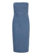 Vanda Denim Midi Dress Blue Bardot