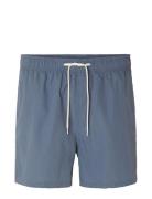 Slhcooper Seersucker Swimshorts Blue Selected Homme