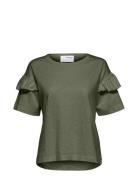 Slfrylie Ss Florence Tee M Green Selected Femme