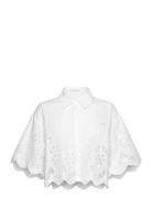 Bibi Short Sleeve Embroidered Blouse White Malina