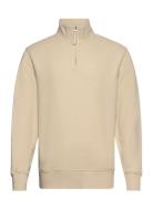 Waffle Texture Half Zip Beige GANT