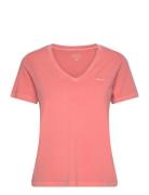 Reg Sunfaded Ss V-Neck T-Shirt Pink GANT