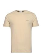 Contrast Logo Ss T-Shirt Cream GANT