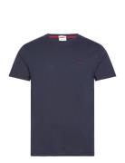 Contrast Logo Ss T-Shirt Blue GANT