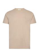 Slim Tonal Shield Pique Ss Tshirt Beige GANT