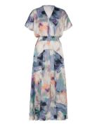 Dress With Smock Waist In Swirl Pri Blue Coster Copenhagen