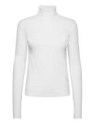 Rib Mock Neck Top White Filippa K