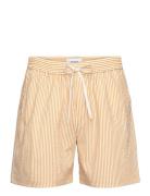 Stan Stripe Seersucker Swim Shorts Yellow Les Deux