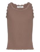 Rkbeatha Sl Top W/ Lace Brown Rosemunde Kids