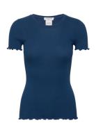 Rwbernadine Ss Regular O-Neck T-Shi Blue Rosemunde