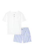 Striped Cotton Short Pyjamas Blue Mango