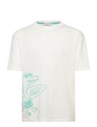 Printed Cotton-Blend T-Shirt White Mango