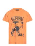 T-Shirt W. Print - S/S, Boy Orange Color Kids