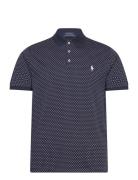Custom Slim Dot Soft Cotton Polo Shirt Navy Polo Ralph Lauren