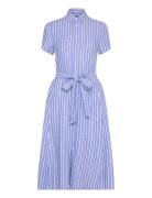 Belted Striped Linen Shirtdress Blue Polo Ralph Lauren