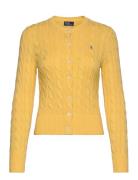 Cable-Knit Cotton Crewneck Cardigan Yellow Polo Ralph Lauren