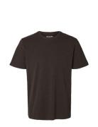 Slhaspen Slub Ss O-Neck Tee Noos Brown Selected Homme