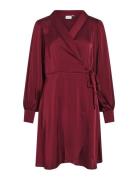 Vienna Ravenna L/S Short Wrap Dress-Noos Red Vila