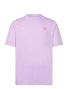 Adi Pocket Resort T-Shirt Gots Purple Double A By Wood Wood