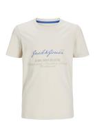 Jjgreat B2S Logo Tee Ss Ln Jnr Cream Jack & J S